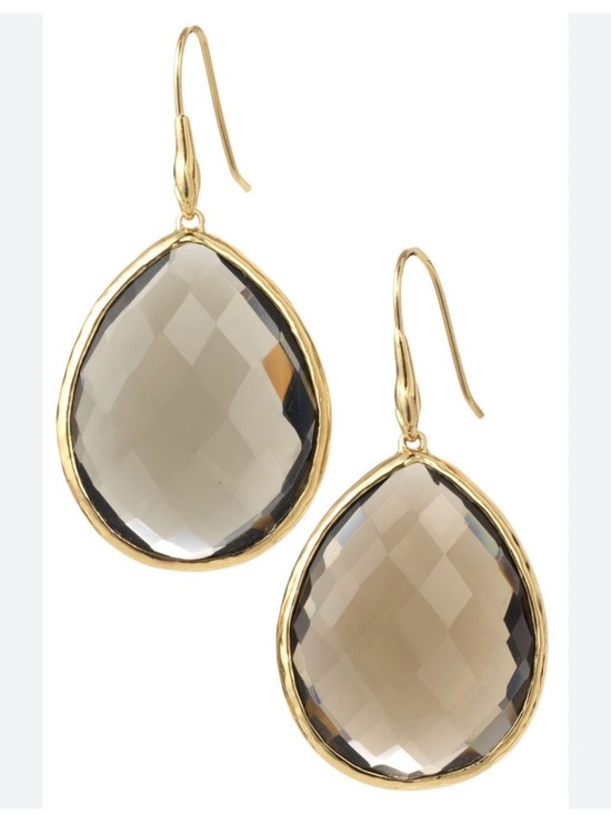 Stella & Dot Jewelry - Stella & Dot Smoky Quartz Faceted Drop Earrings
